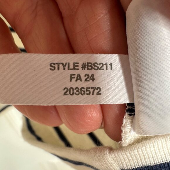 J.Crew Striped Henley Black Striped Preppy Nautical Ruffles Women's Size Small - Picture 10 of 10